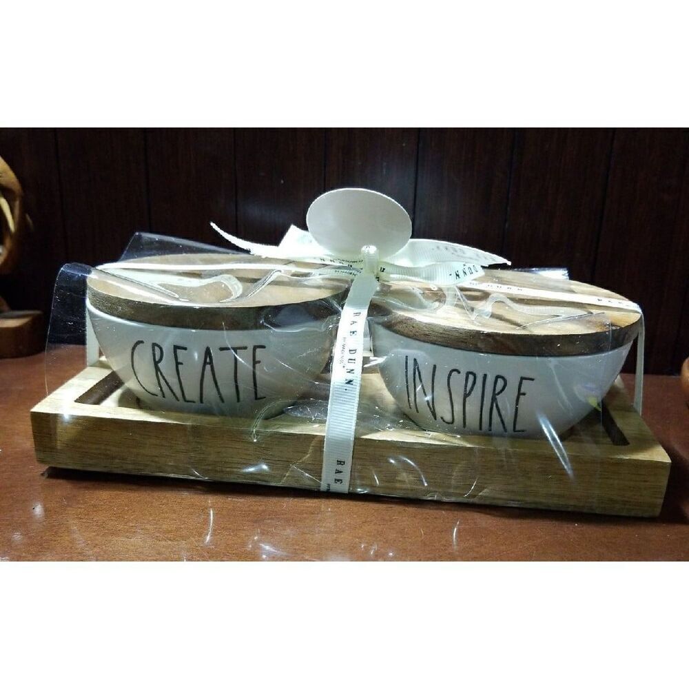 Rae Dunn Create & Inspire Bowls Tray Set